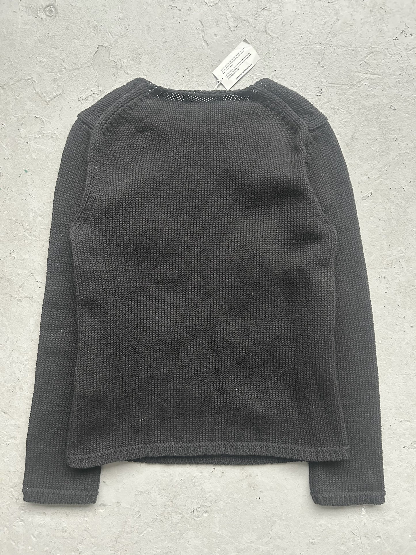 Comme Des Garcons 2017 Black Distressed Knit Sweater (M)
