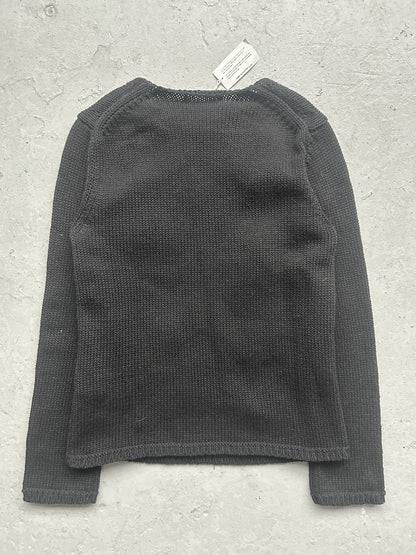 Comme Des Garcons 2017 Black Distressed Knit Sweater (M)