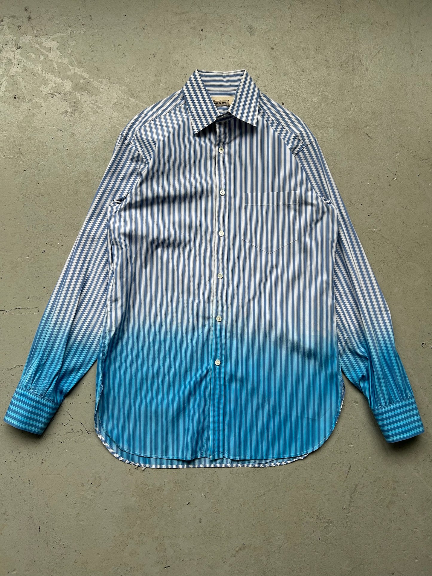 Marni Light Blue Striped Gradient Button Up (48)