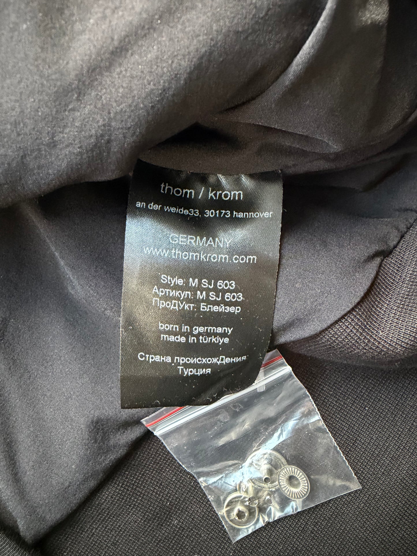 Thom Krom Black Nylon Bomber Down Jacket (L)