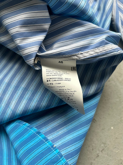 Marni Light Blue Striped Gradient Button Up (48)