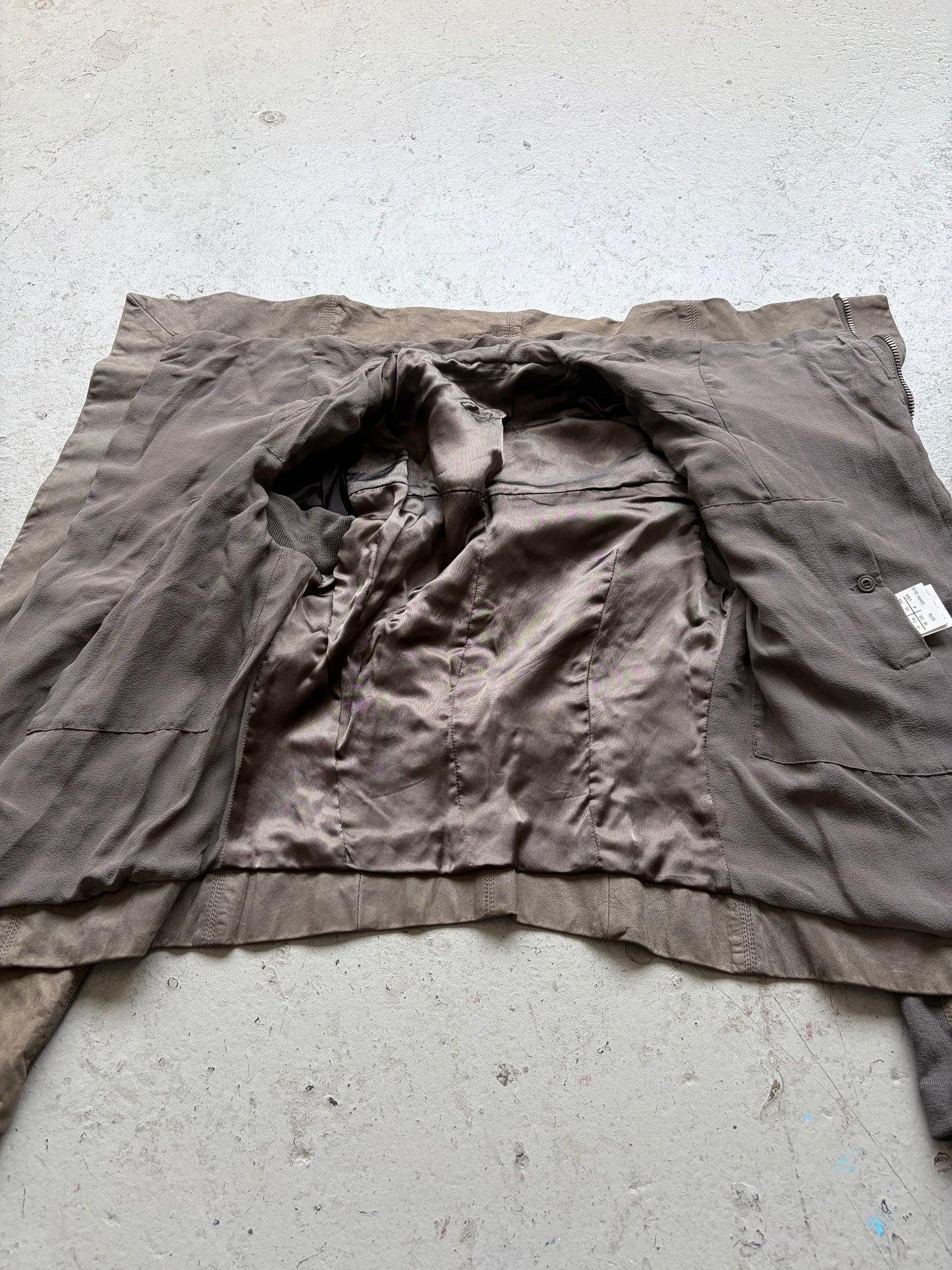 Rick Owens Dark Dust Washed Calf Leather Jacket (42)