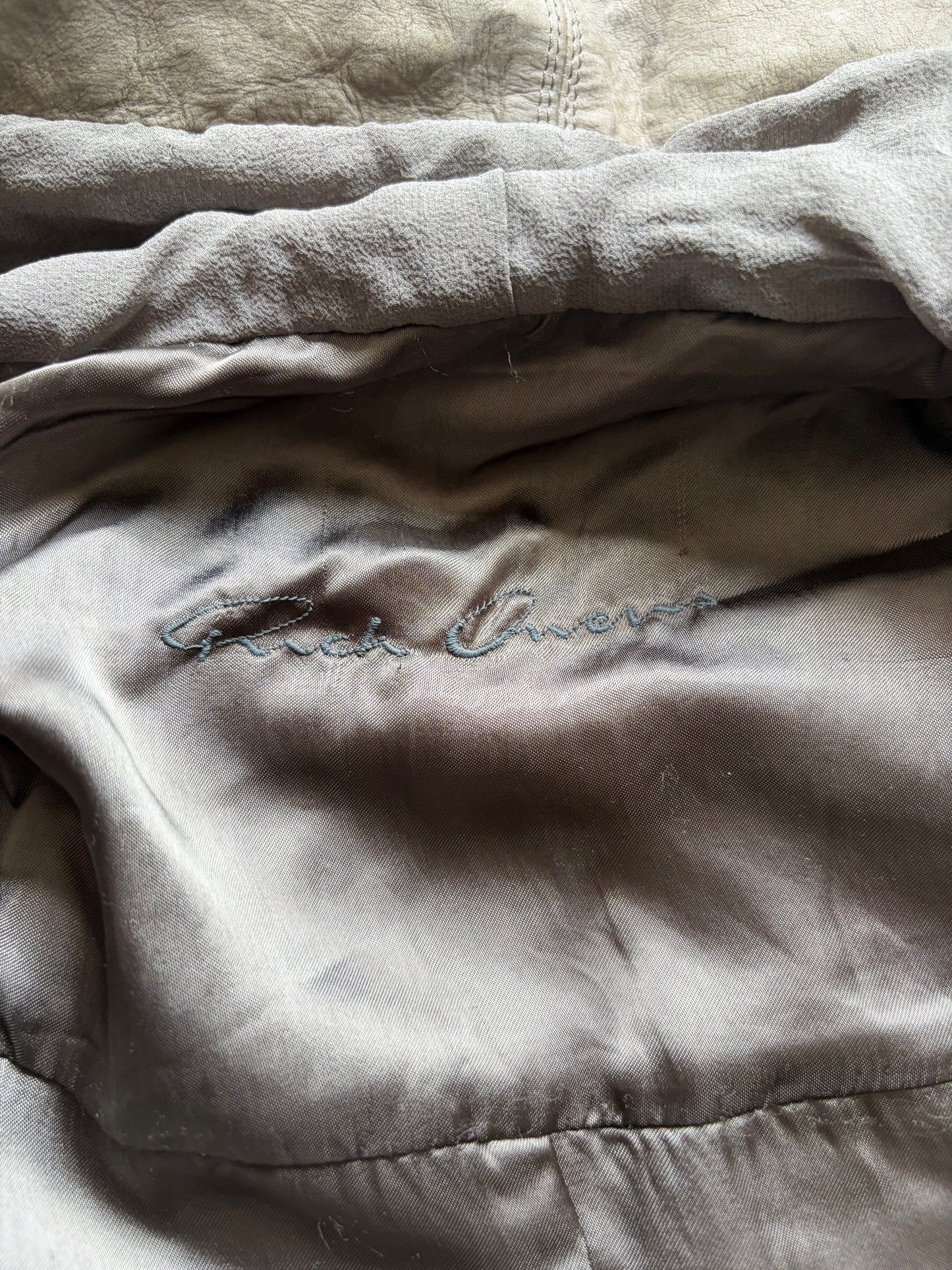 Rick Owens Dark Dust Washed Calf Leather Jacket (42)