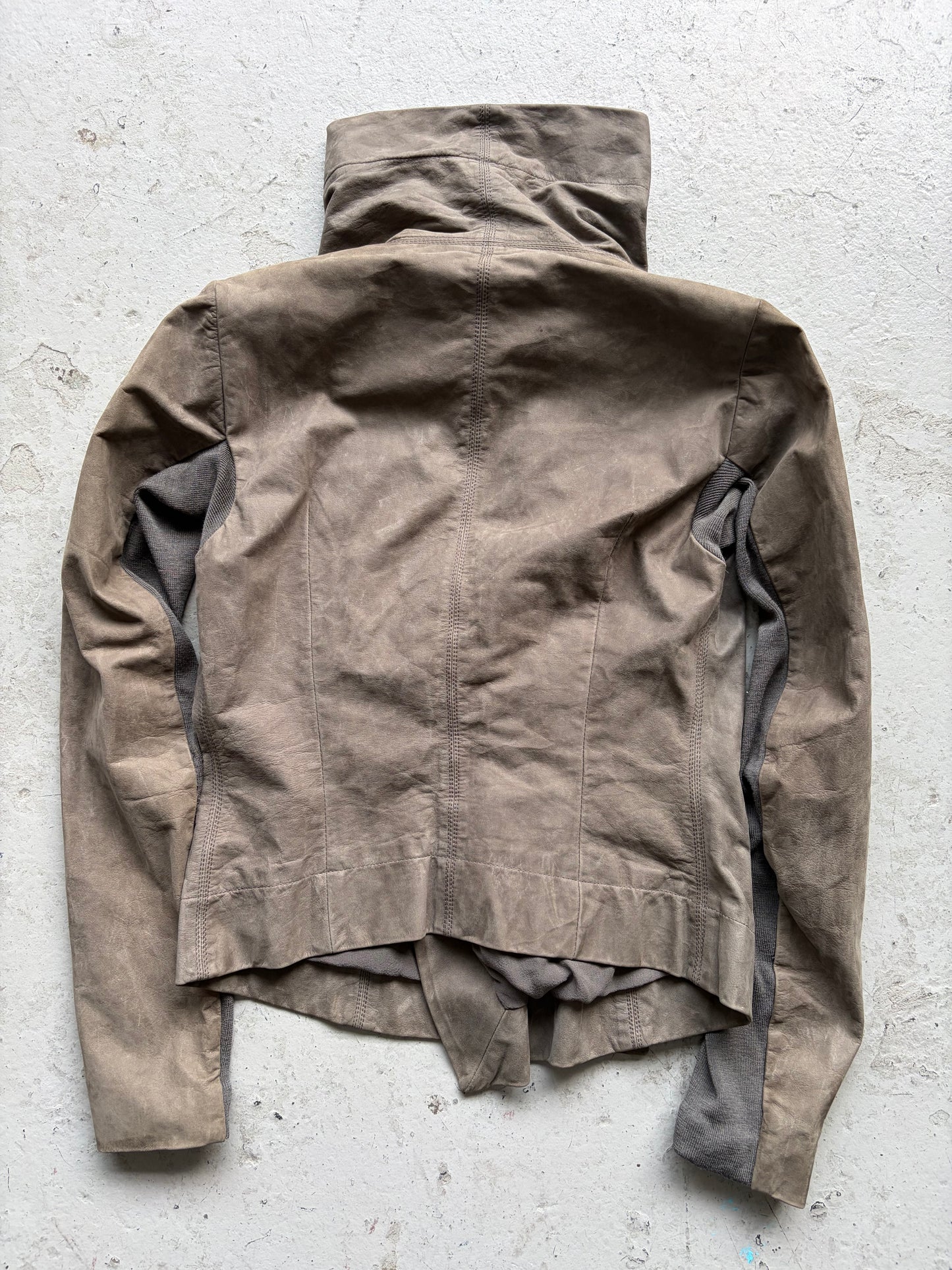 Rick Owens Dark Dust Washed Calf Leather Jacket (42)