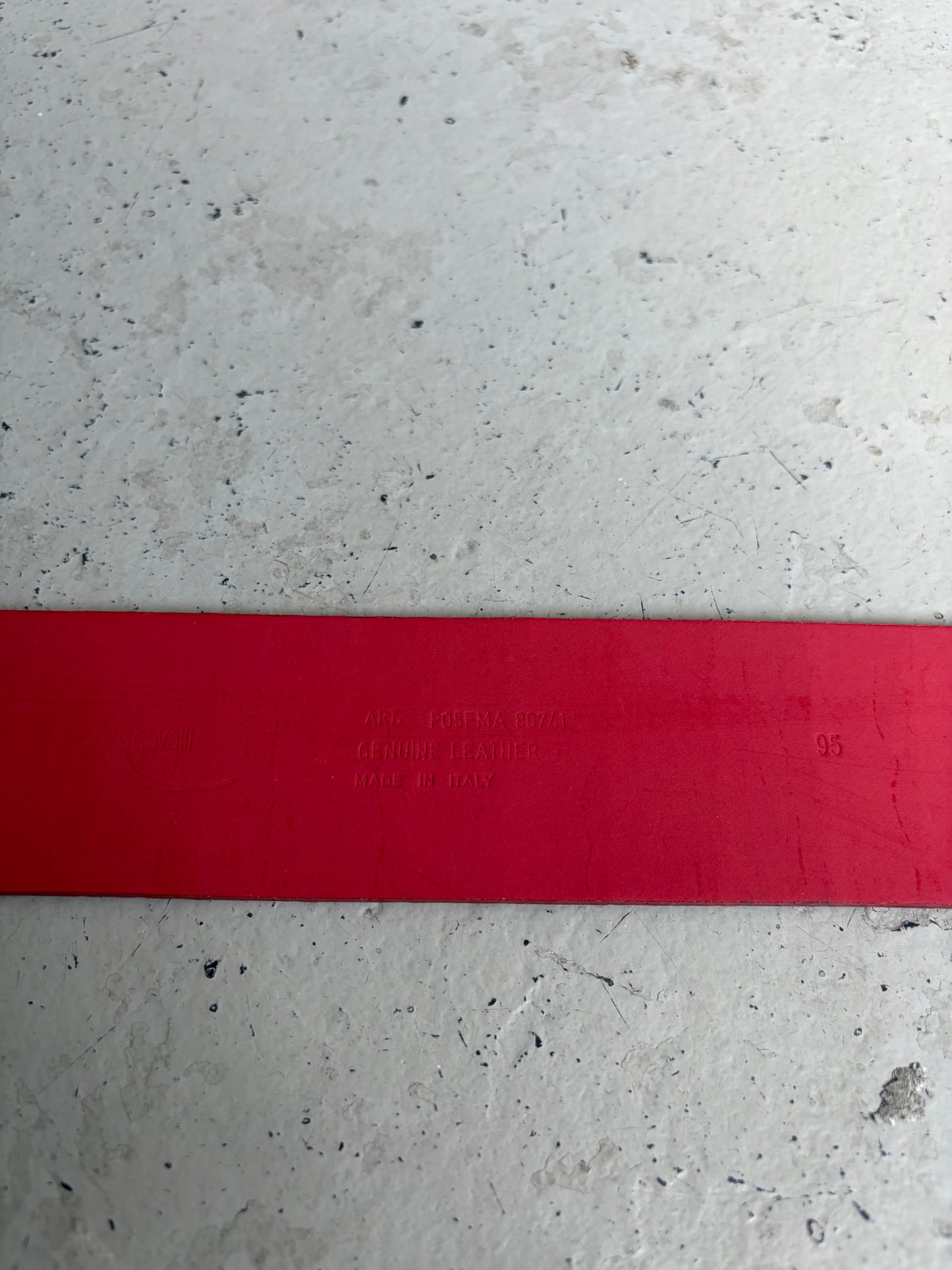 Just Cavalli Red Alligator Embossed Belt (OS)