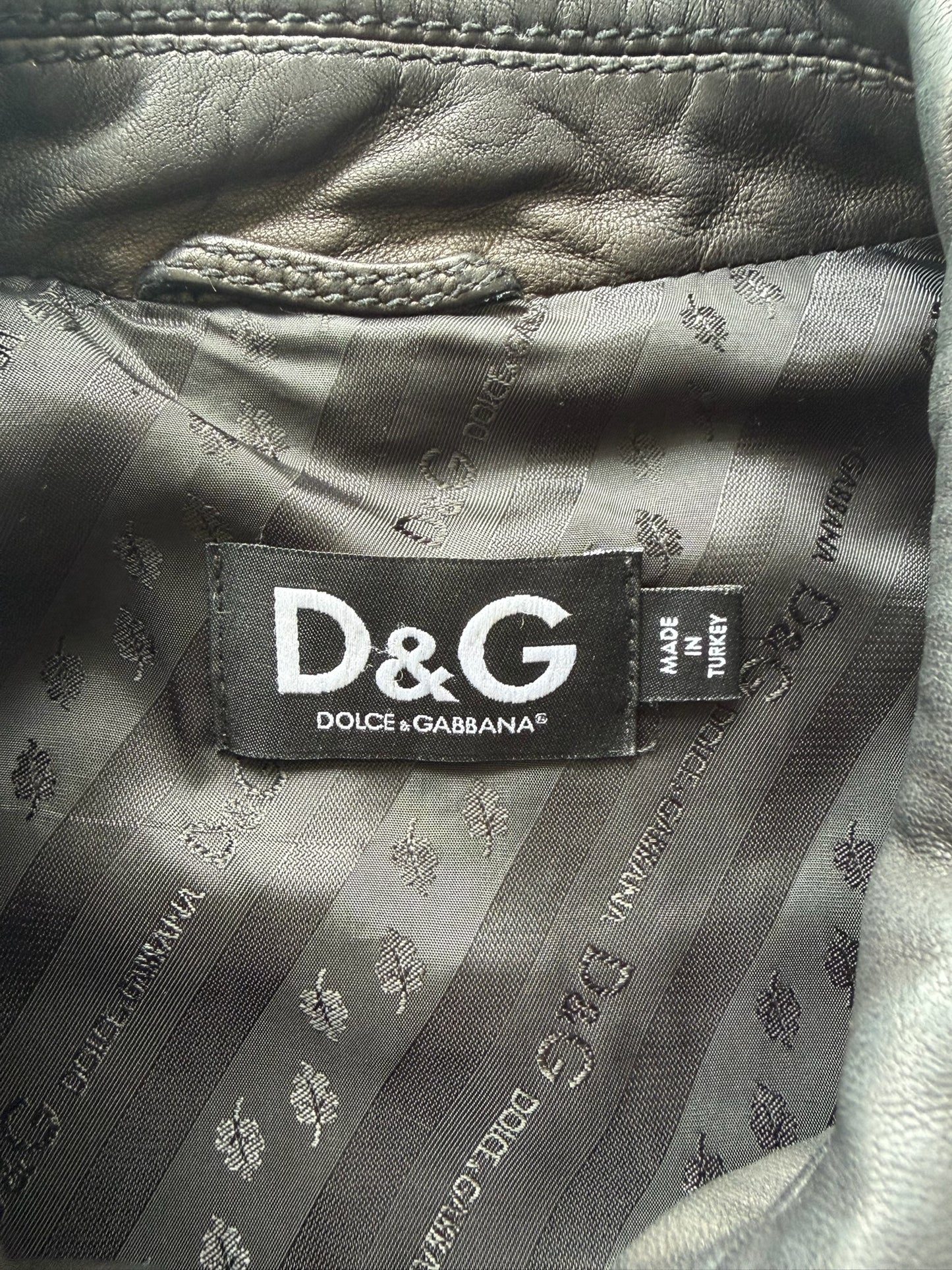 Dolce & Gabbana Multi Pocket Black Leather Jacket (50)