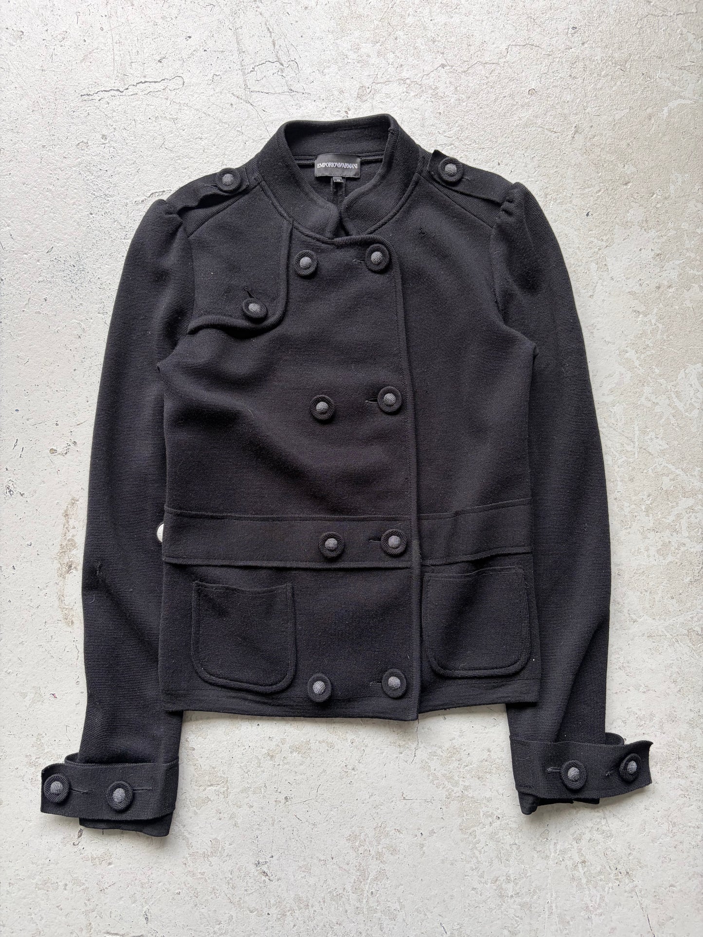 Emporio Armani Black Wool Napoleon Jacket (42)