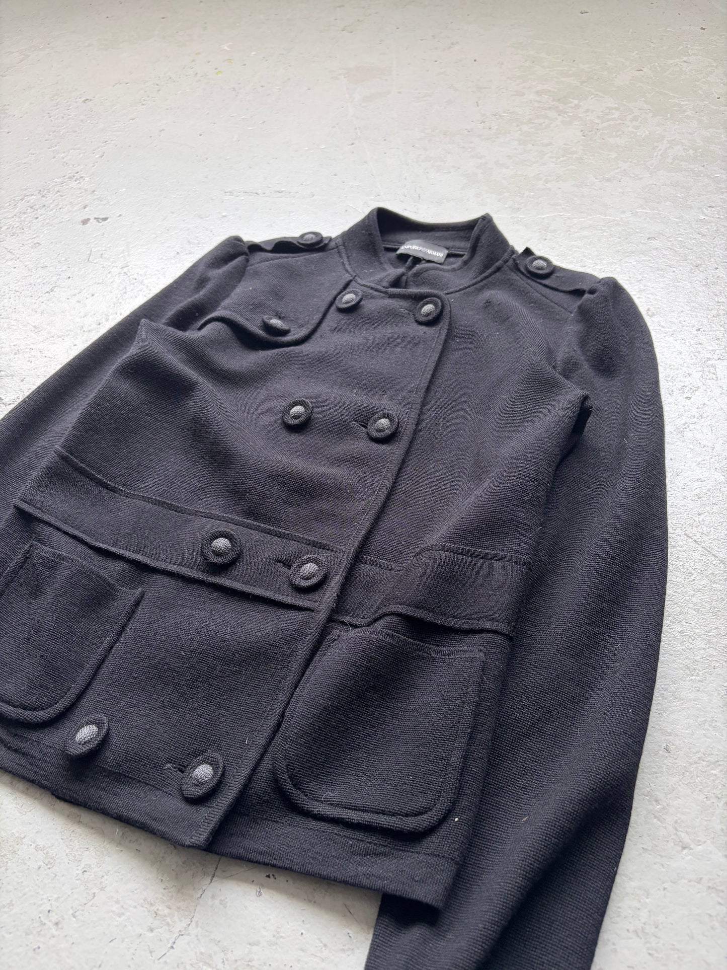 Emporio Armani Black Wool Napoleon Jacket (42)