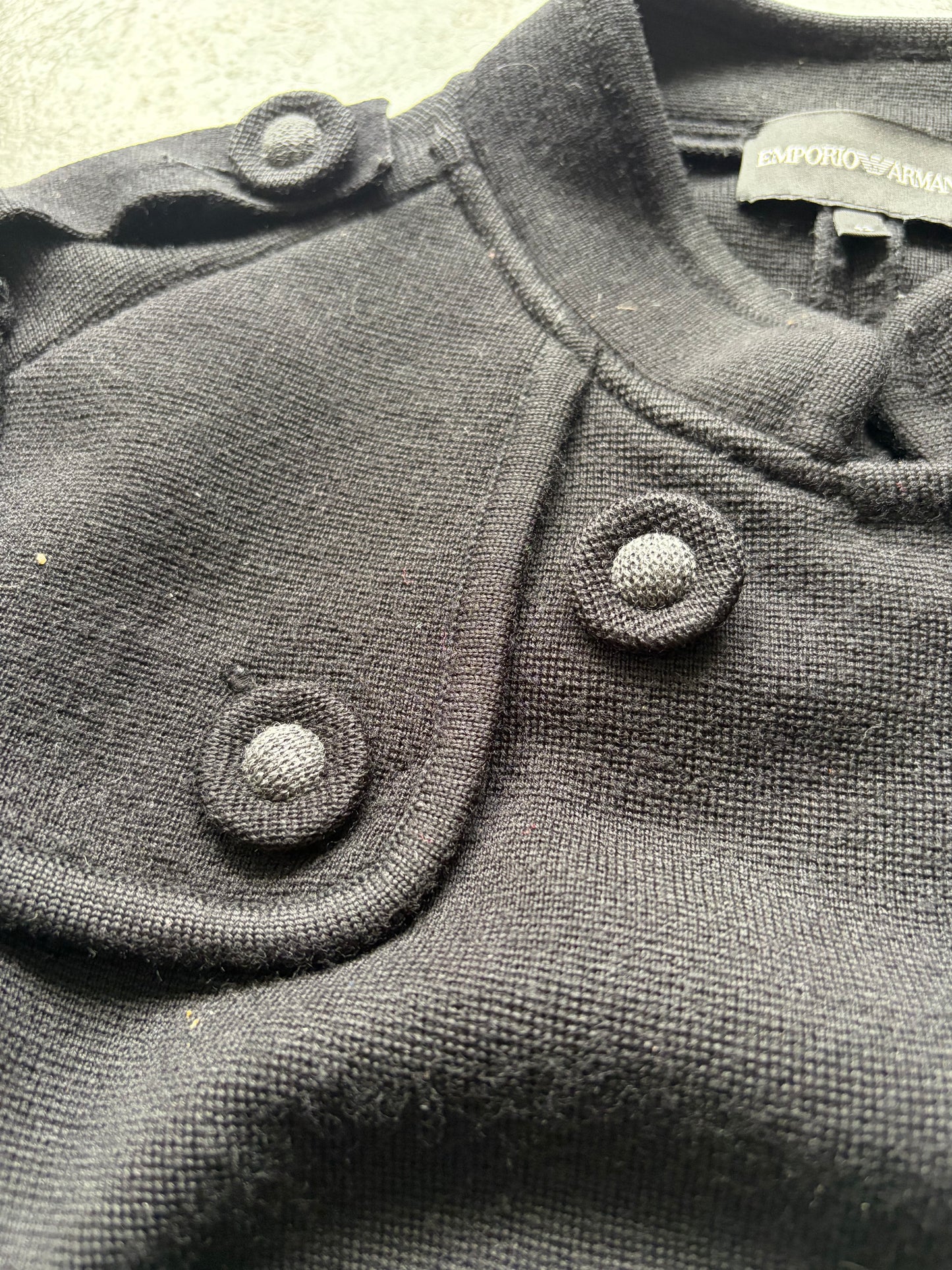 Emporio Armani Black Wool Napoleon Jacket (42)
