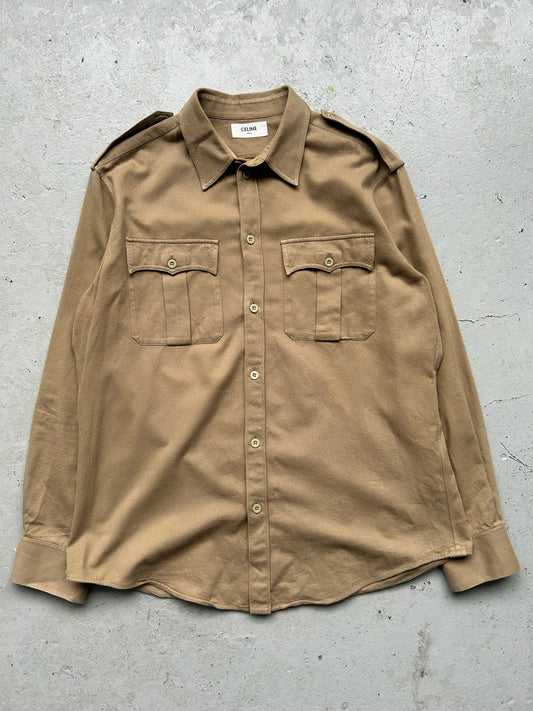 Celine SS20 Hedi Slimane Tan Military Shirt (41)