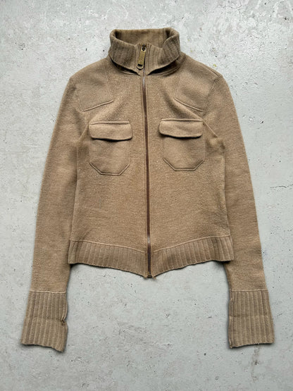 Dolce & Gabbana Tan Lana Merino Wool Zip Up (M)