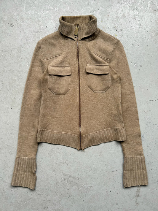 Dolce & Gabbana Tan Lana Merino Wool Zip Up (M)
