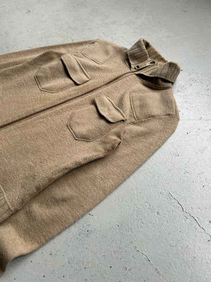 Dolce & Gabbana Tan Lana Merino Wool Zip Up (M)