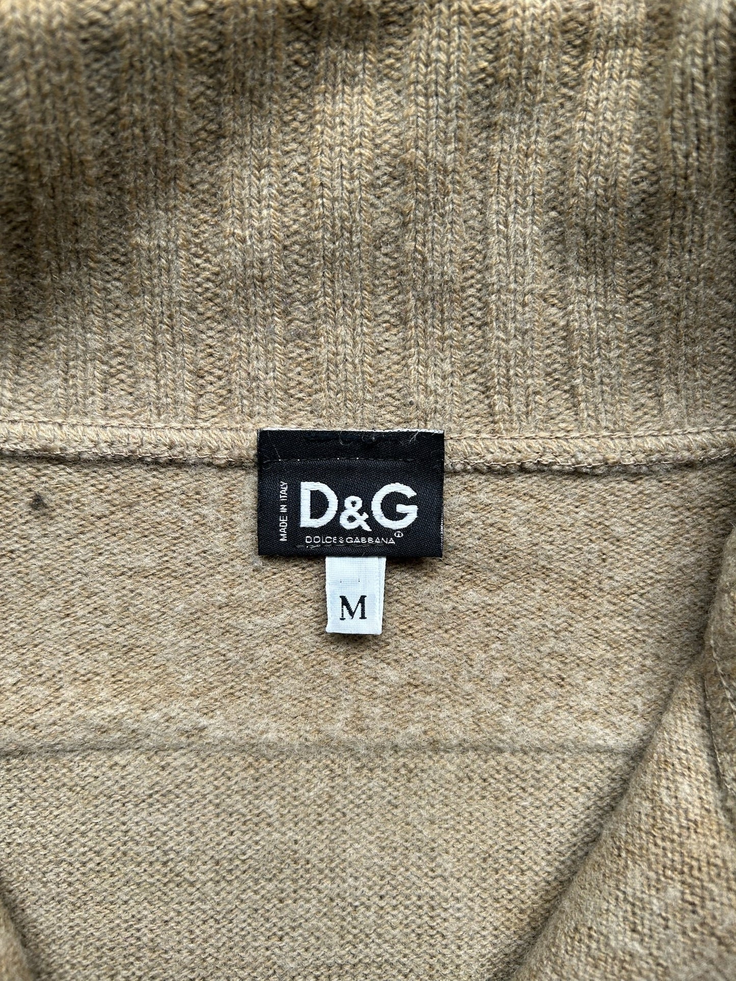 Dolce & Gabbana Tan Lana Merino Wool Zip Up (M)