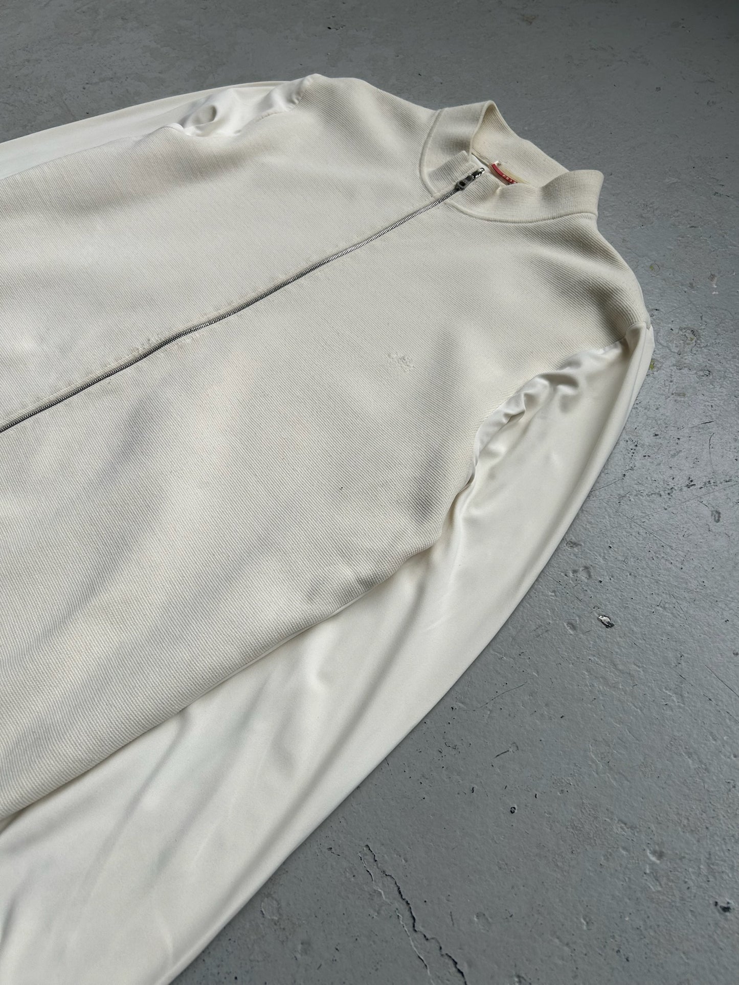 Prada Sport Cream Nylon Sleeved Zip Up (50)
