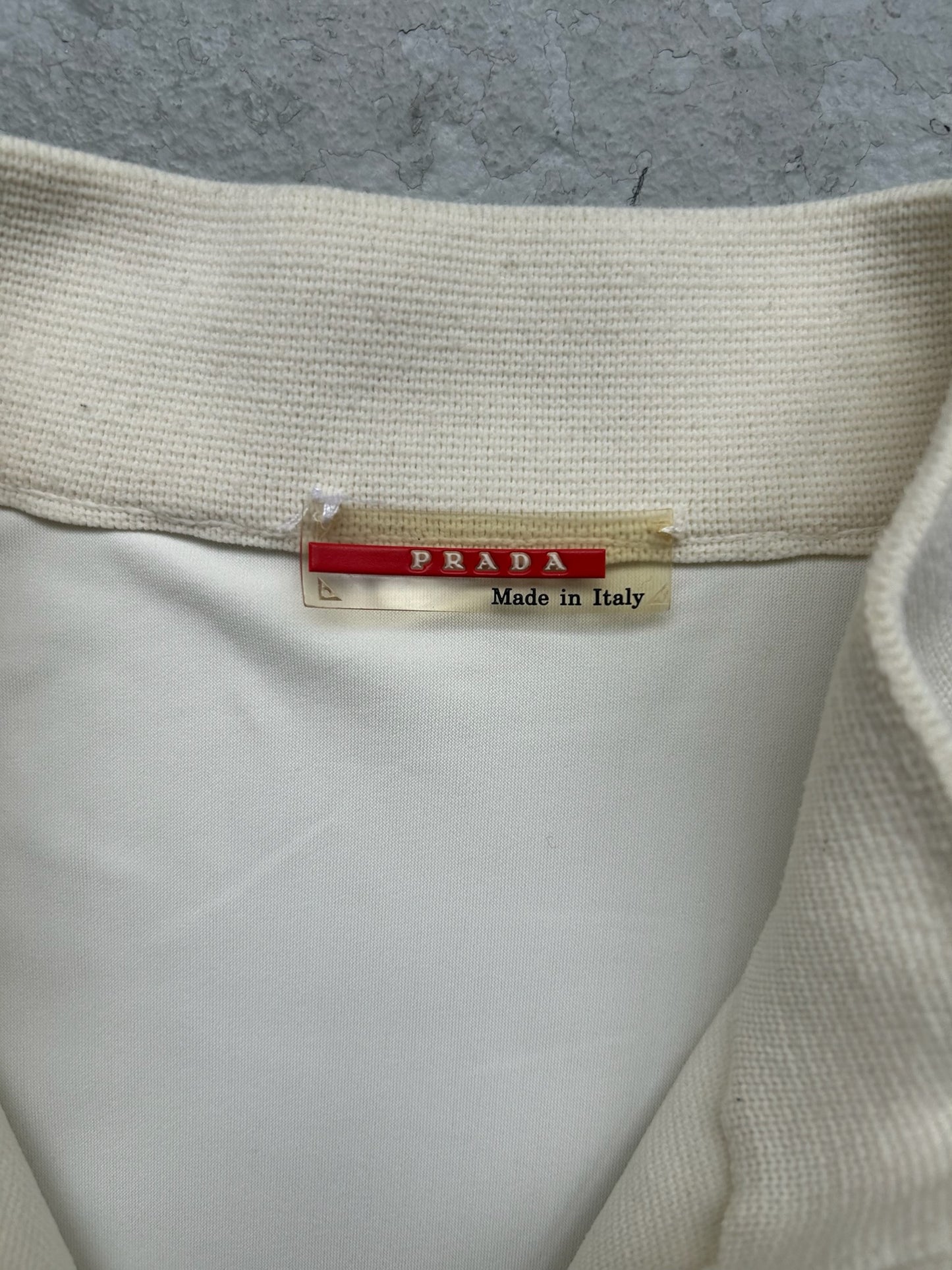 Prada Sport Cream Nylon Sleeved Zip Up (50)
