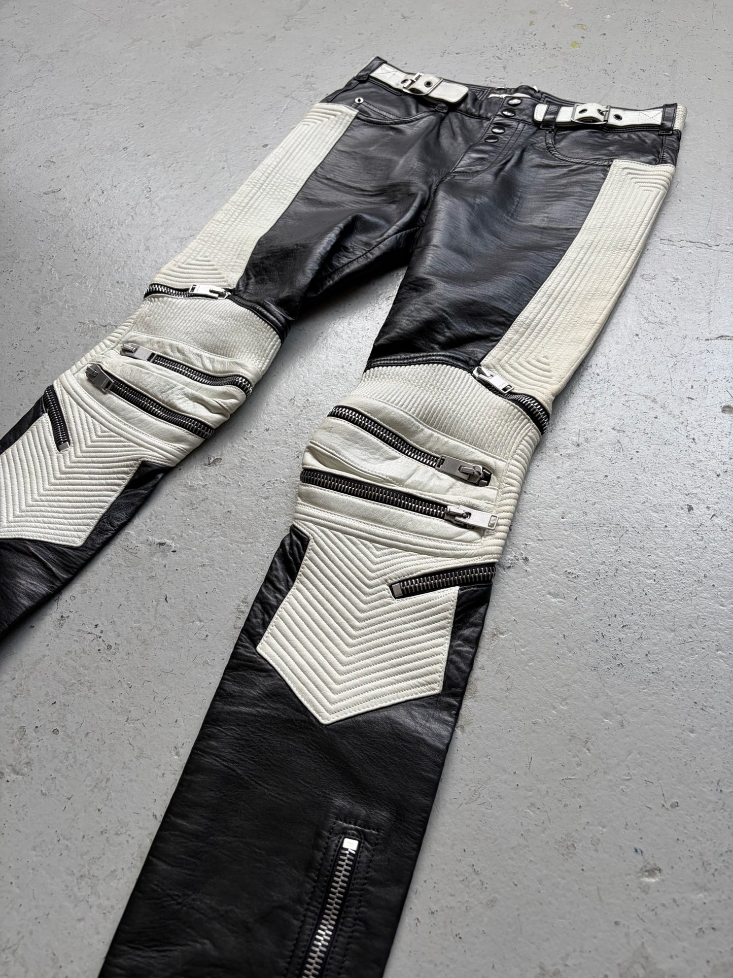 Saint Laurent Paris FW13 Moto Leather Biker Pants (46)