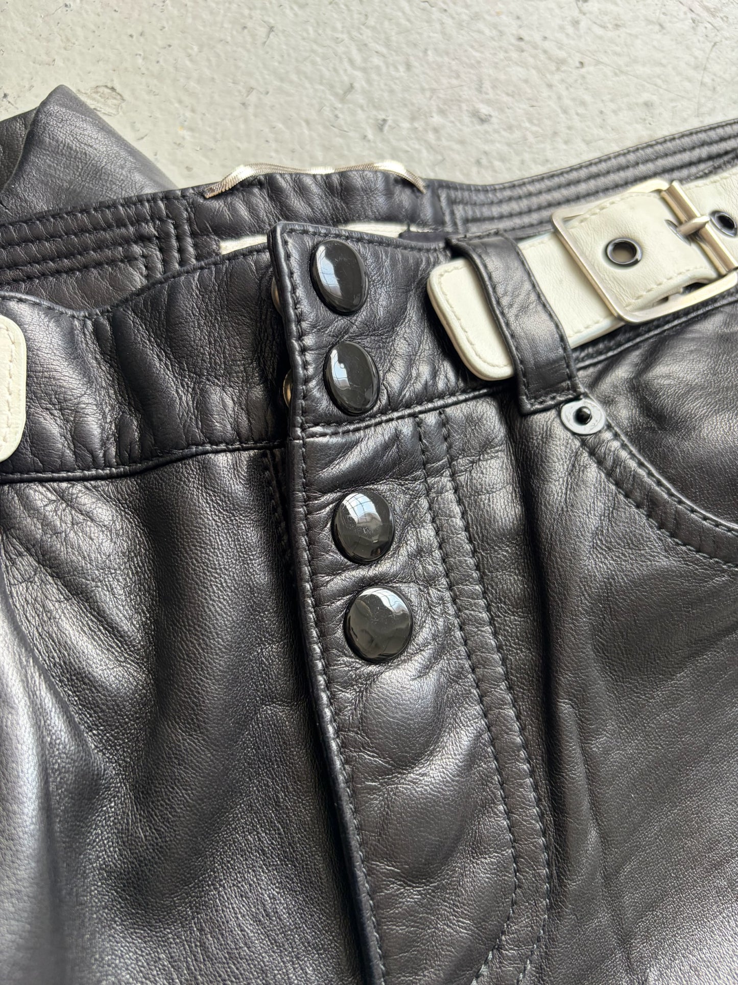Saint Laurent Paris FW13 Moto Leather Biker Pants (46)