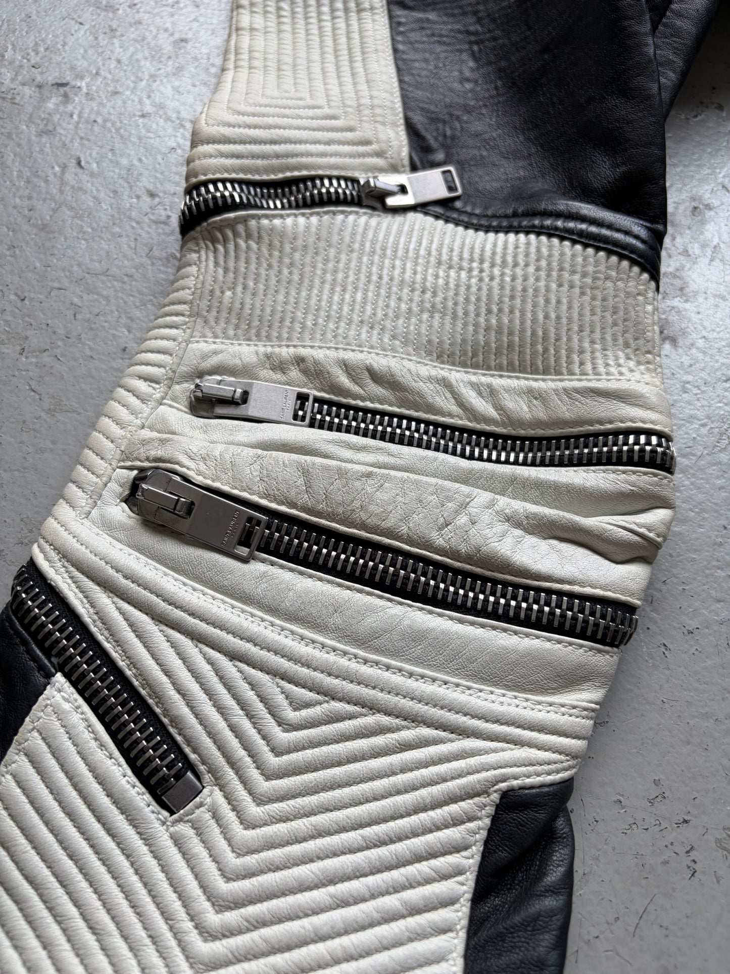 Saint Laurent Paris FW13 Moto Leather Biker Pants (46)