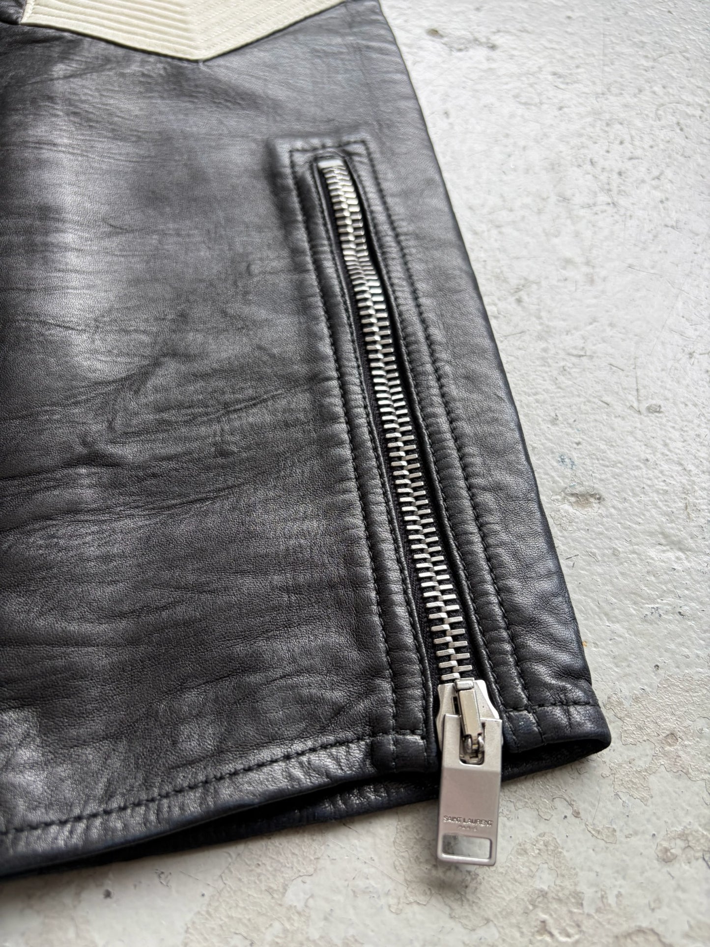 Saint Laurent Paris FW13 Moto Leather Biker Pants (46)