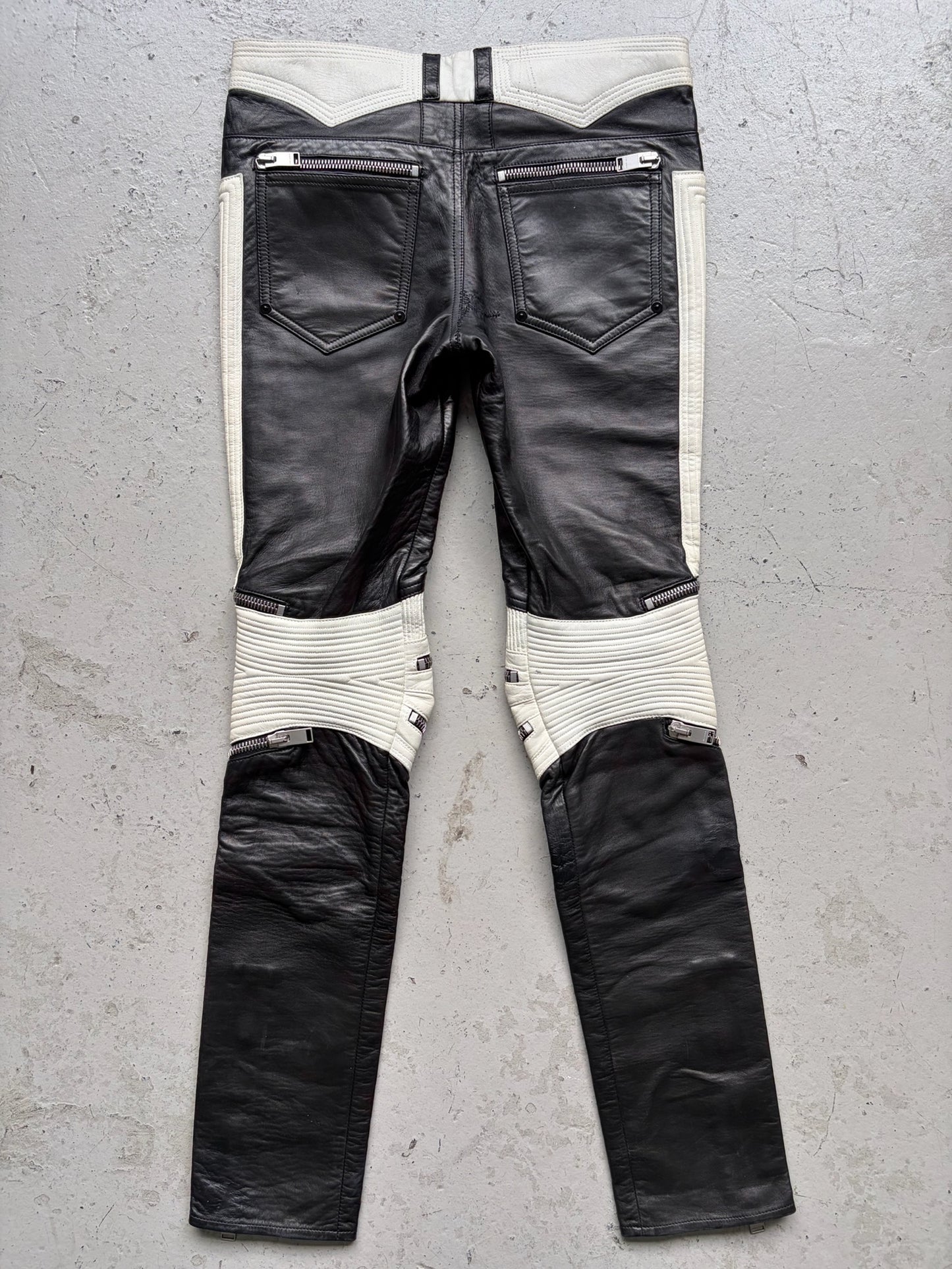 Saint Laurent Paris FW13 Moto Leather Biker Pants (46)