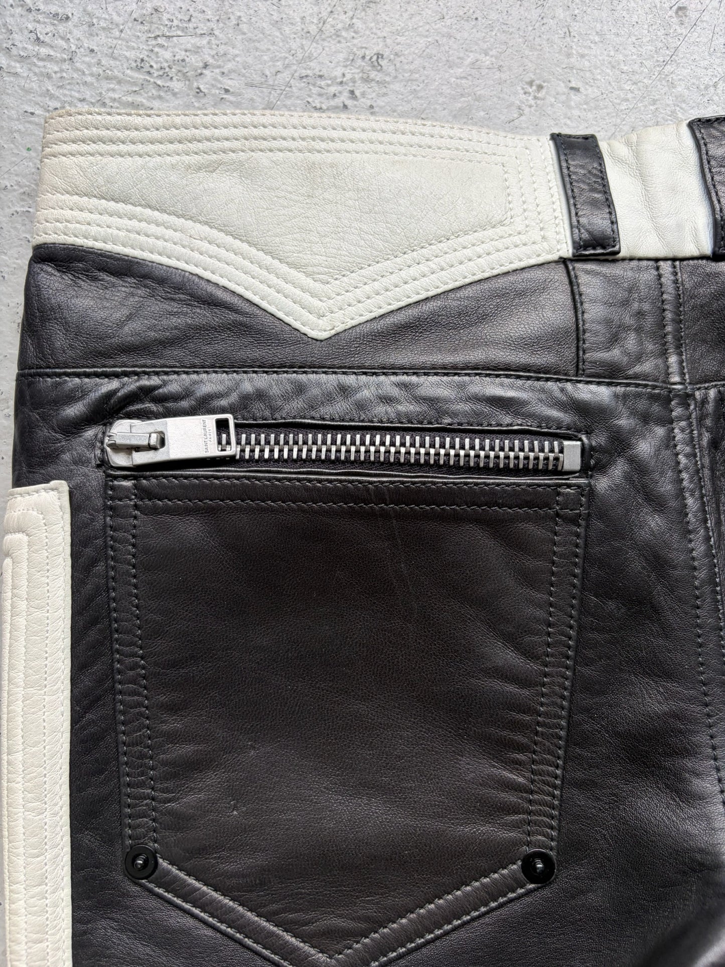 Saint Laurent Paris FW13 Moto Leather Biker Pants (46)