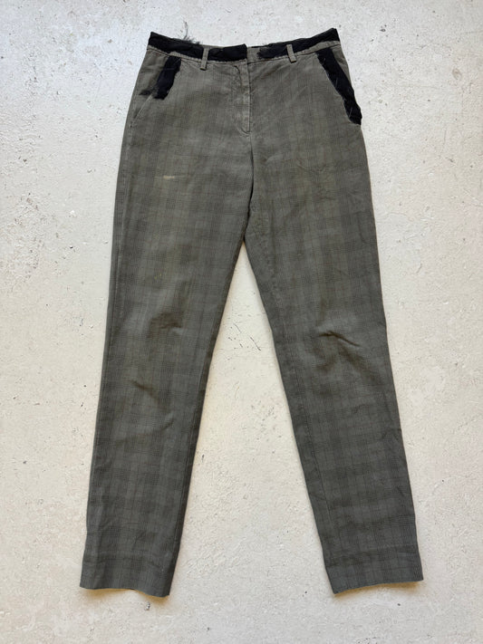Maison Margiela Blank Label Green Plaid Trousers (29)