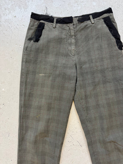 Maison Margiela Blank Label Green Plaid Trousers (29)