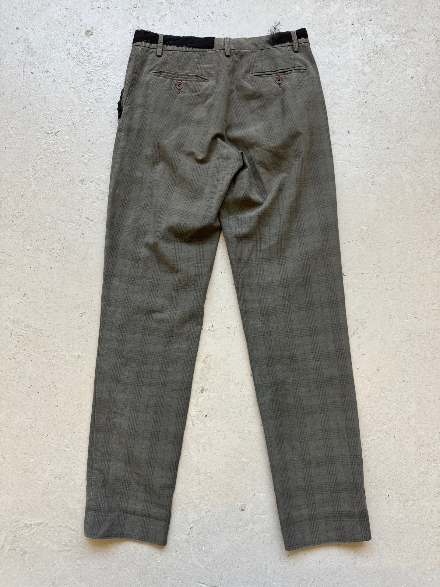 Maison Margiela Blank Label Green Plaid Trousers (29)