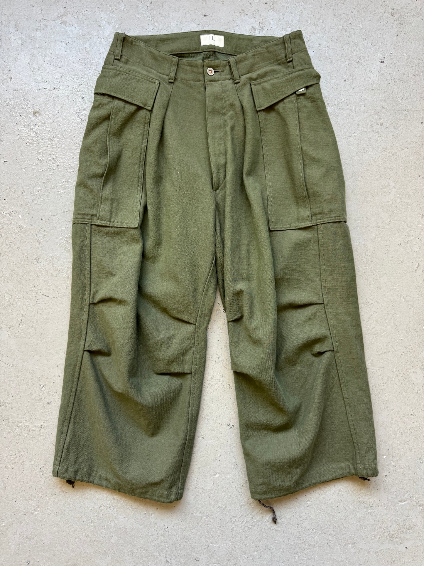 Herill Japanese Cotton Olive Cargo Pants (3)