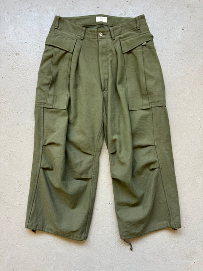 Herill Japanese Cotton Olive Cargo Pants (3)