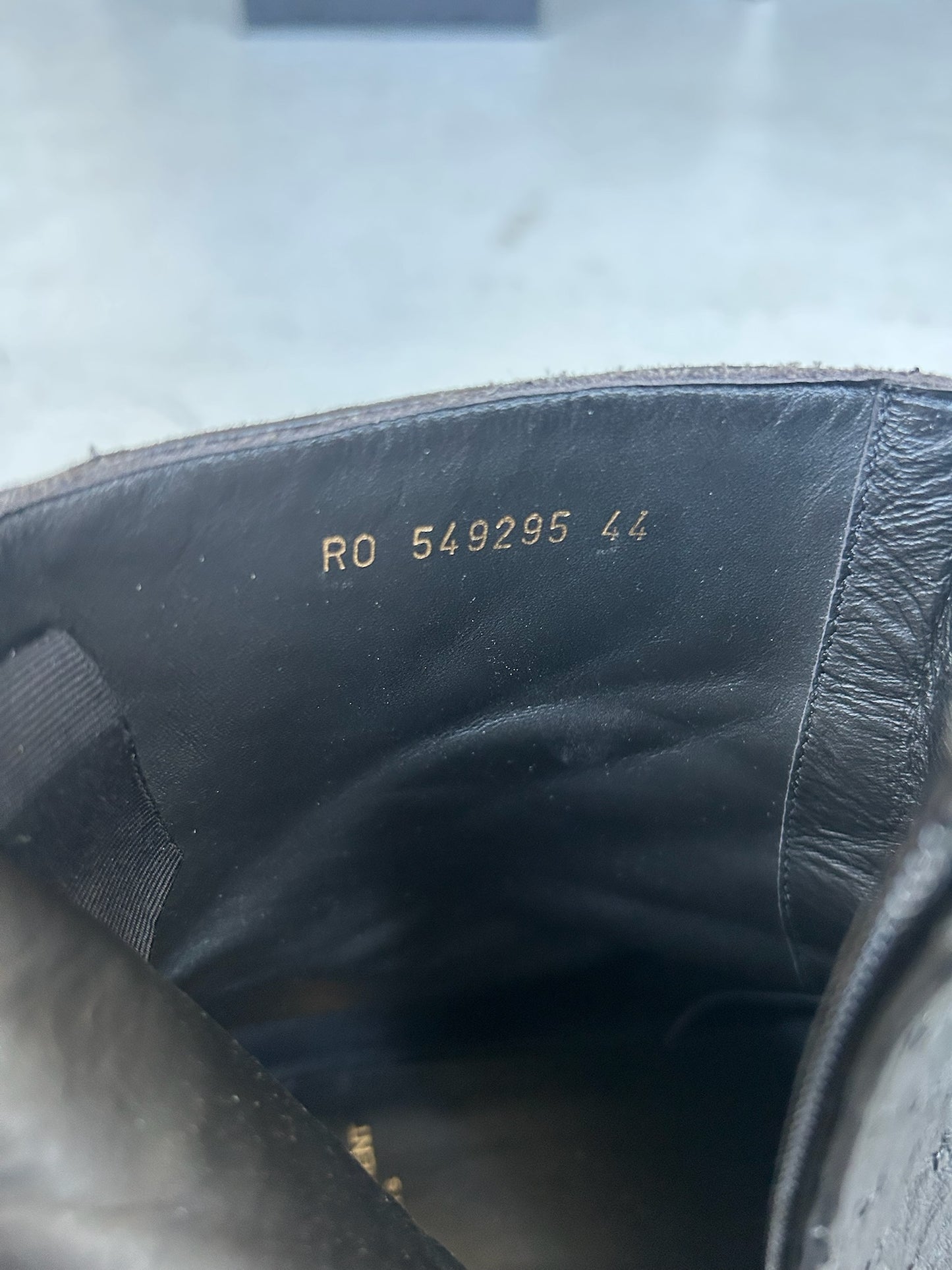 Saint Laurent Ostrich Leather Wyatt Boots (44)