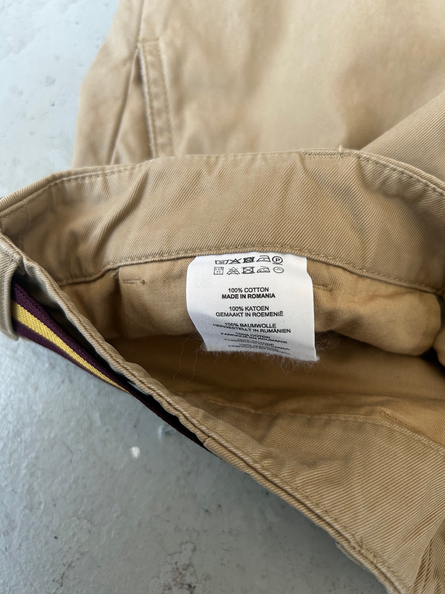 Dries Van Noten Belted Khaki Trousers (40)