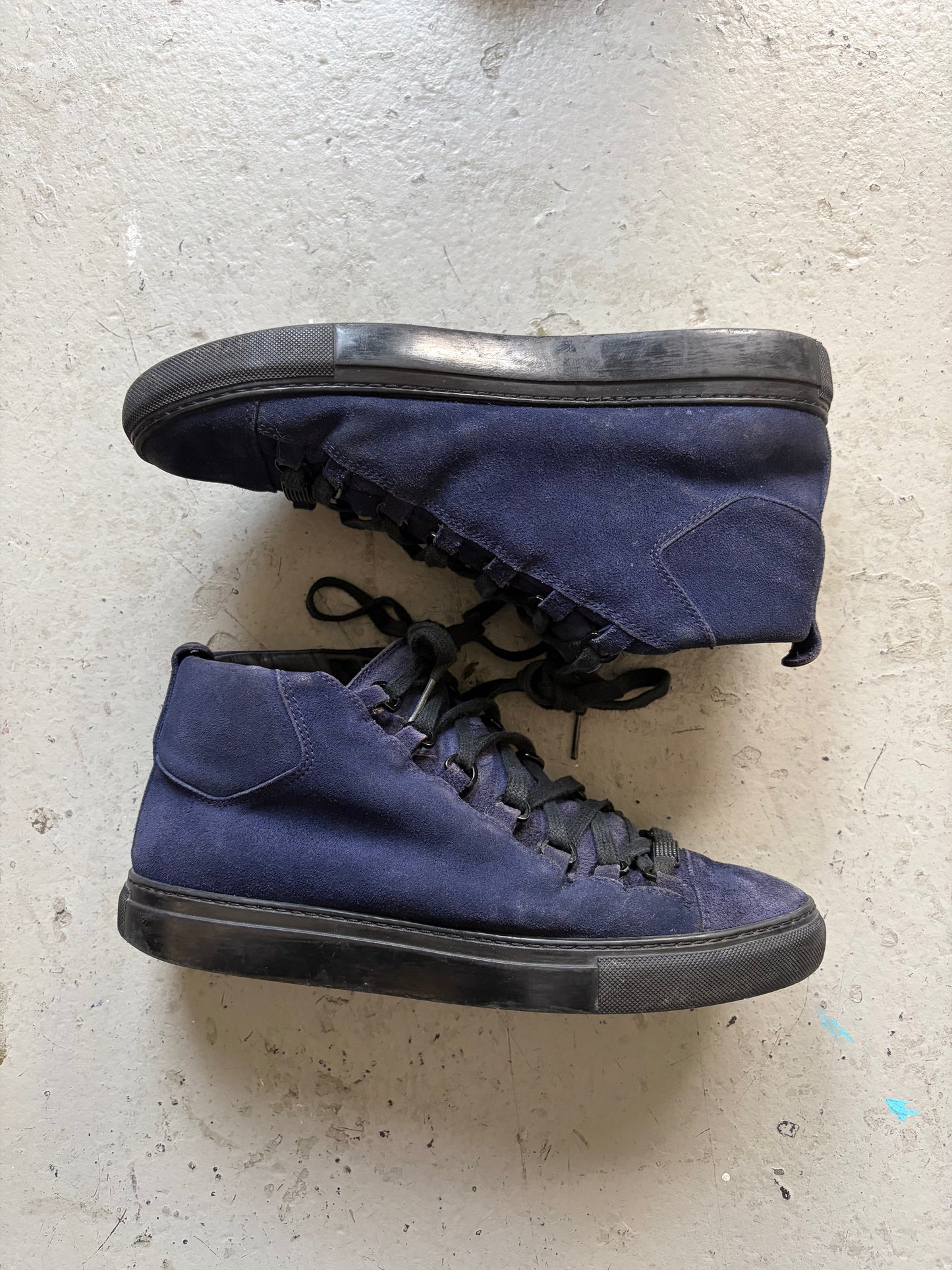 Balenciaga Navy Suede Arenas (40)