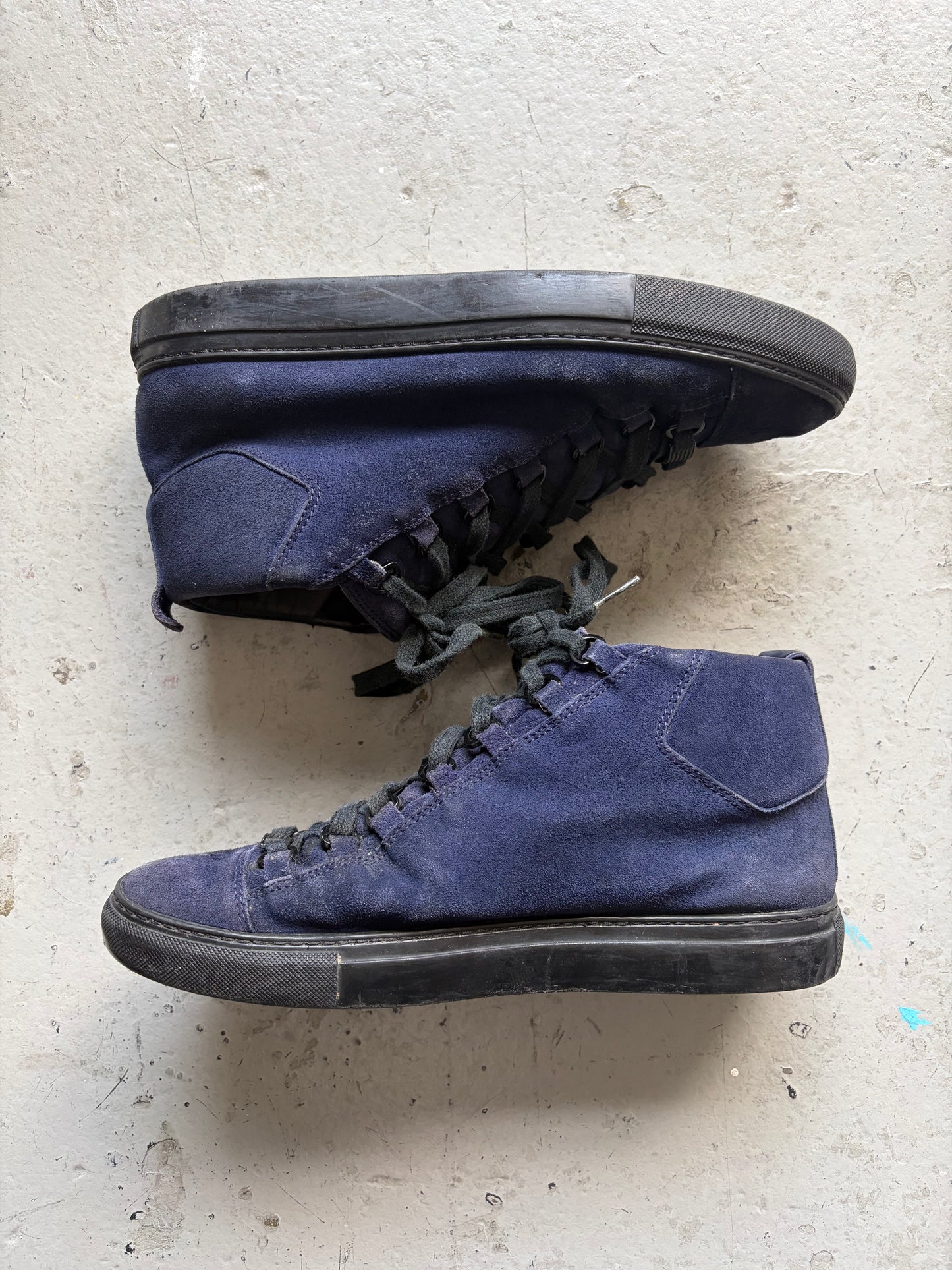 Balenciaga Navy Suede Arenas (40)