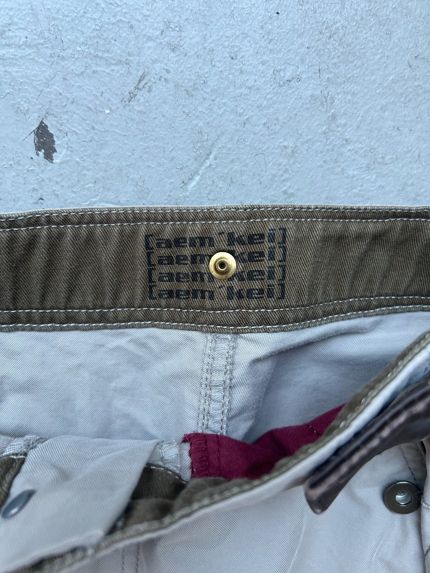 Aem'Kei Olive Side Zip Cotton Utility Pants (28)