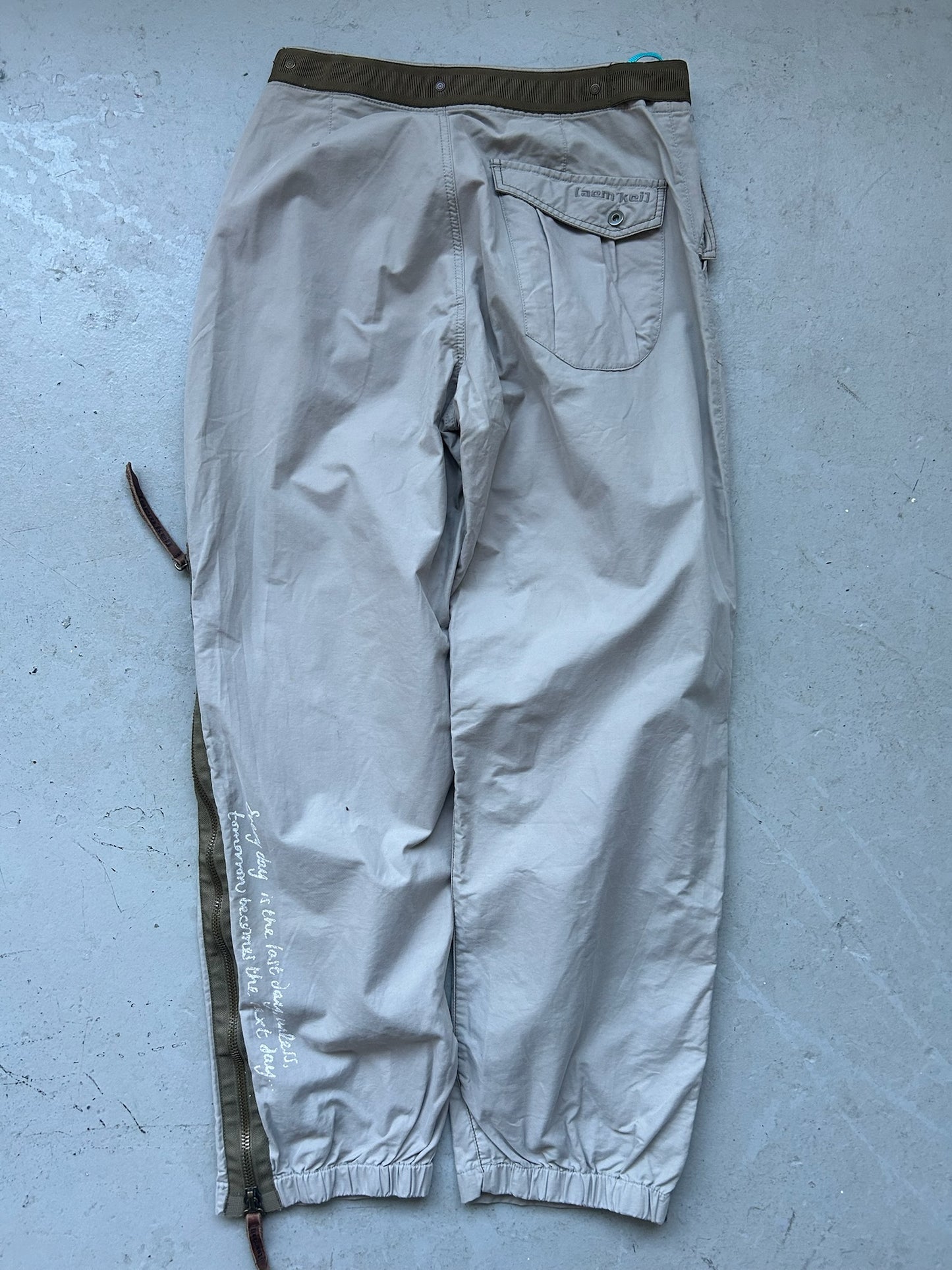 Aem'Kei Olive Side Zip Cotton Utility Pants (28)
