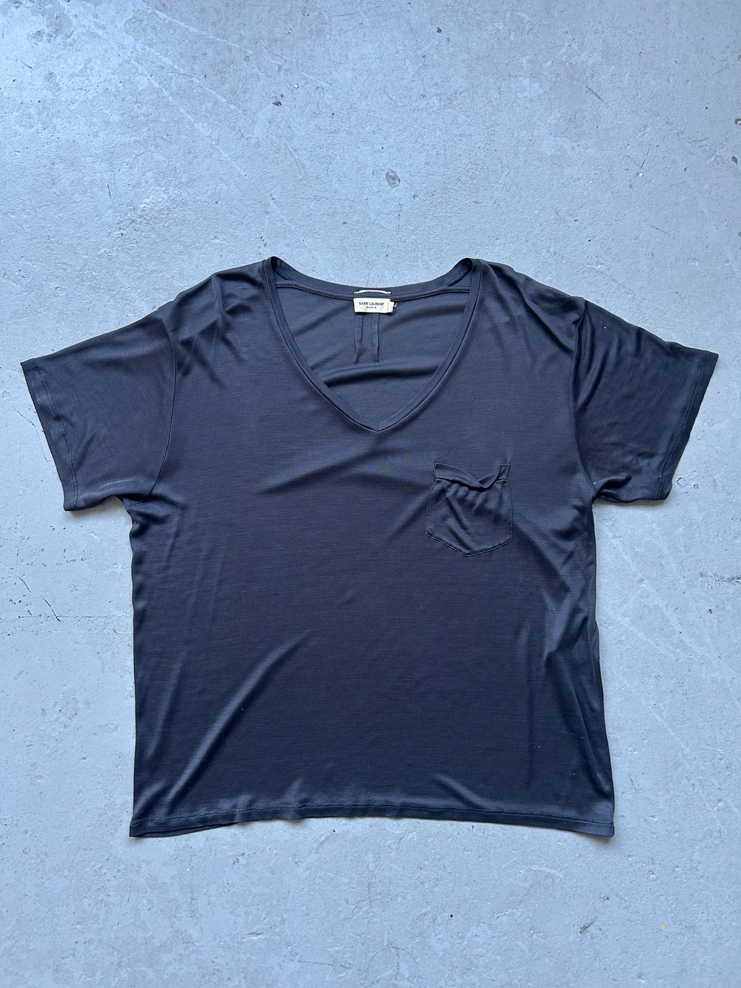 Saint Laurent Paris 2013 V Neck Pocket Tee (XL)