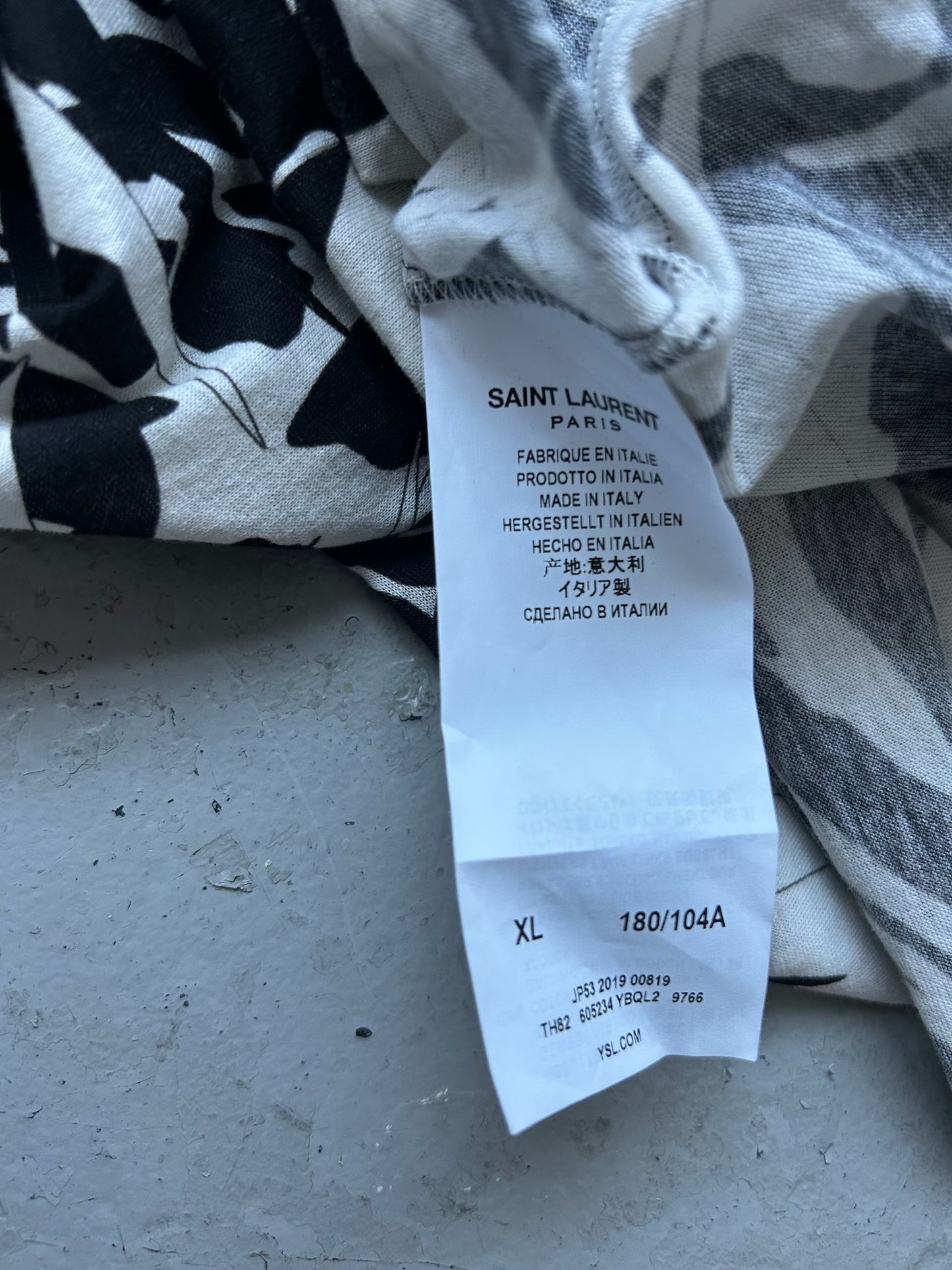 Saint Laurent Paris Jungle Flower Short Sleeve (XL)