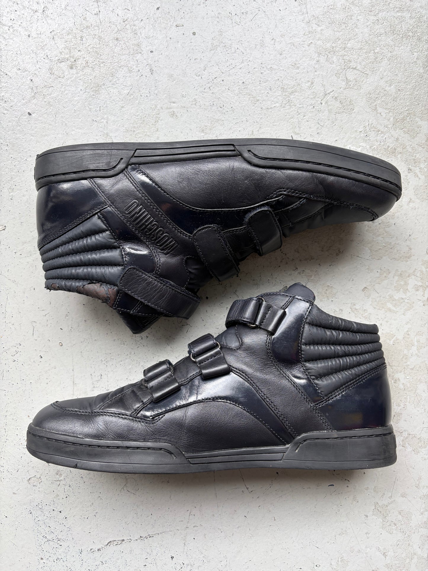 Moschino Black Triple Strap Sneakers (44)
