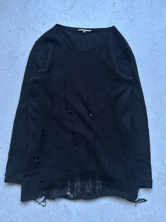 Sandrine Philipe Black Distressed Knit (46)