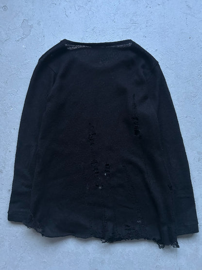 Sandrine Philipe Black Distressed Knit (46)