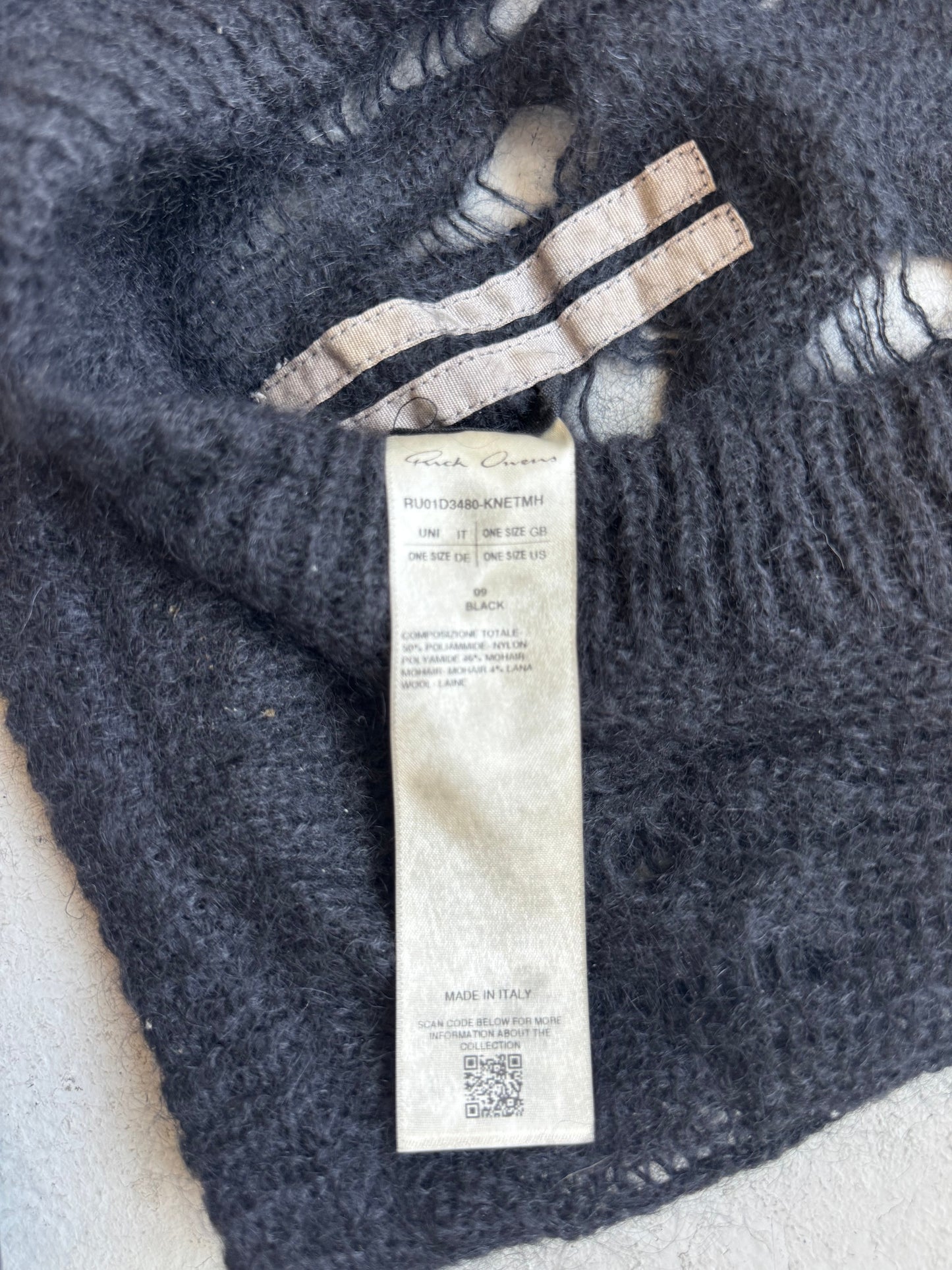 Rick Owens Black Knit Balaclava (OS)