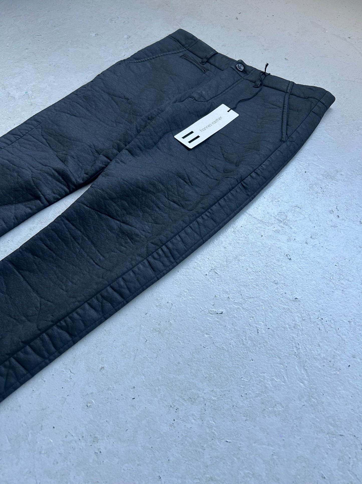 Hannes Roather Cotton Poly Blend Black Trousers (L)