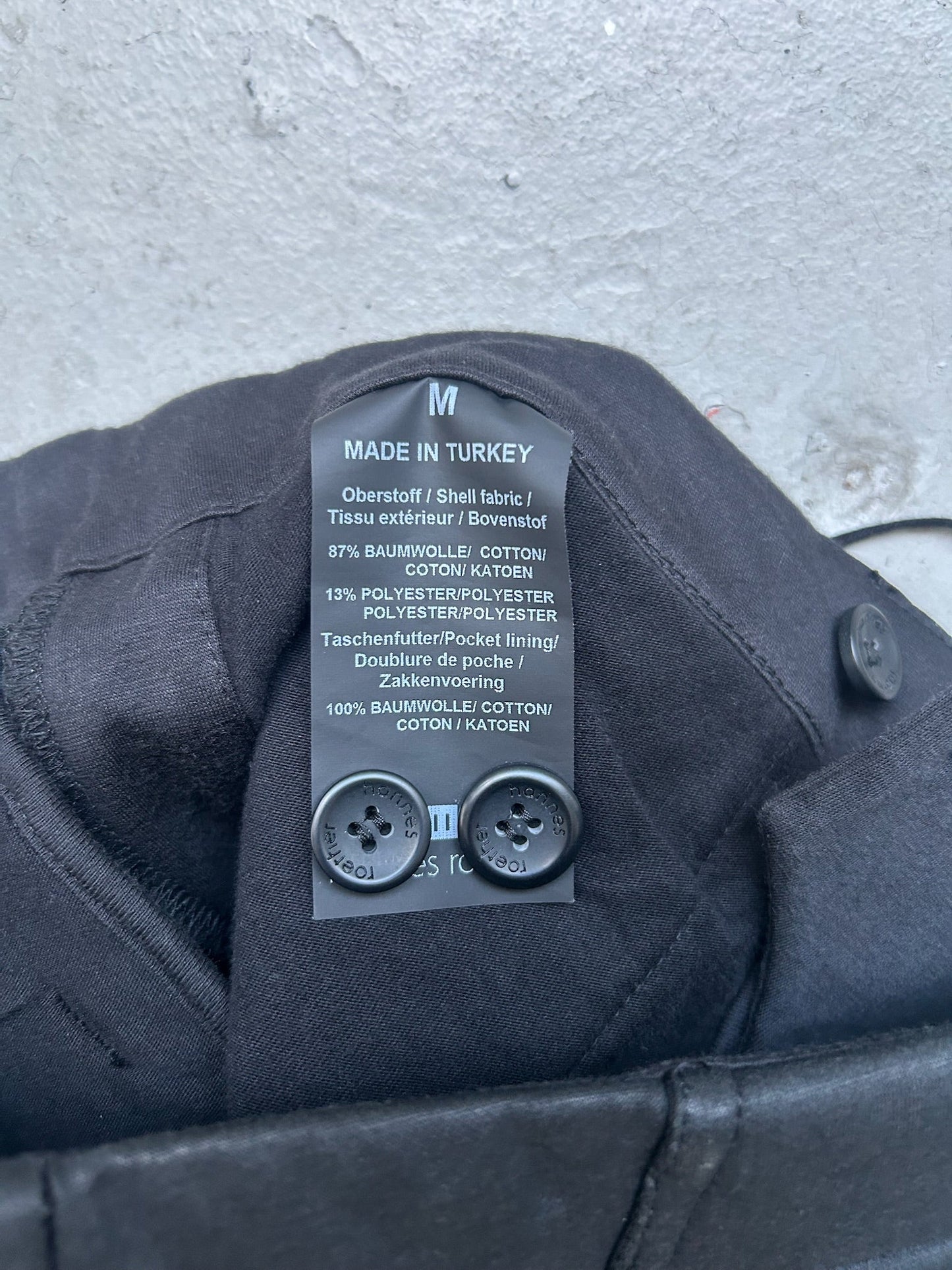 Hannes Roather Cotton Poly Blend Black Trousers (M)