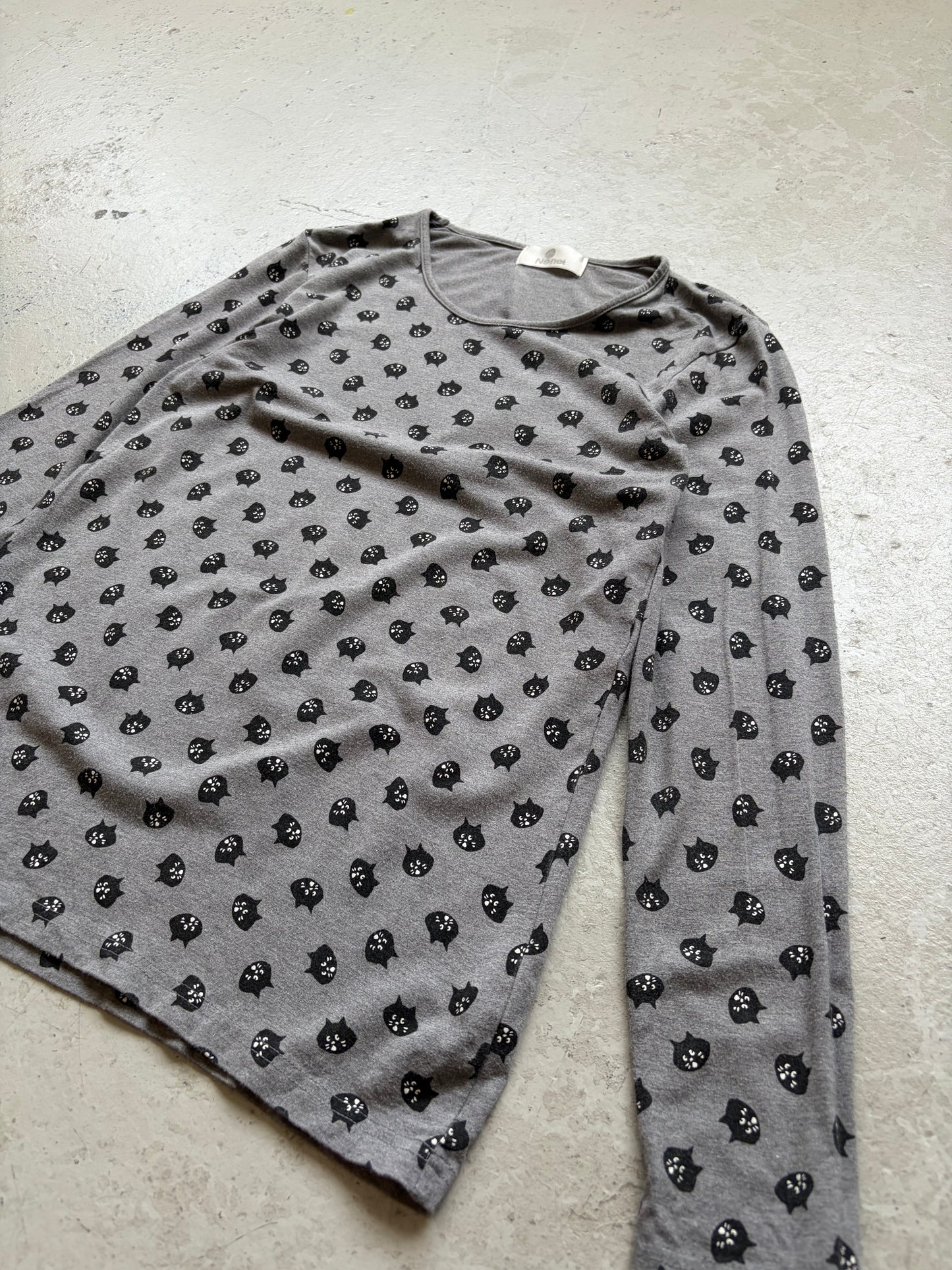 Ne-Net Polka Dot Cat Long Sleeve Shirt (3)
