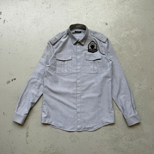 Balmain Grey Military Button Up (16/41)