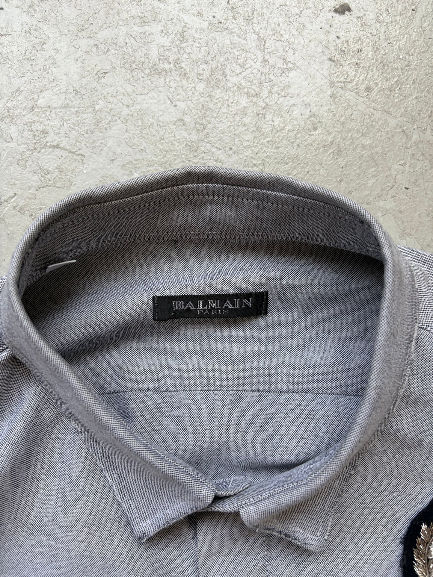 Balmain Grey Military Button Up (16/41)