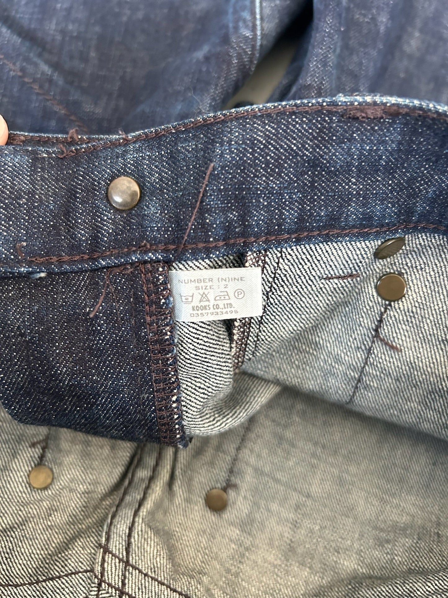 Number Nine Brown Stitch Denim Pants (2)