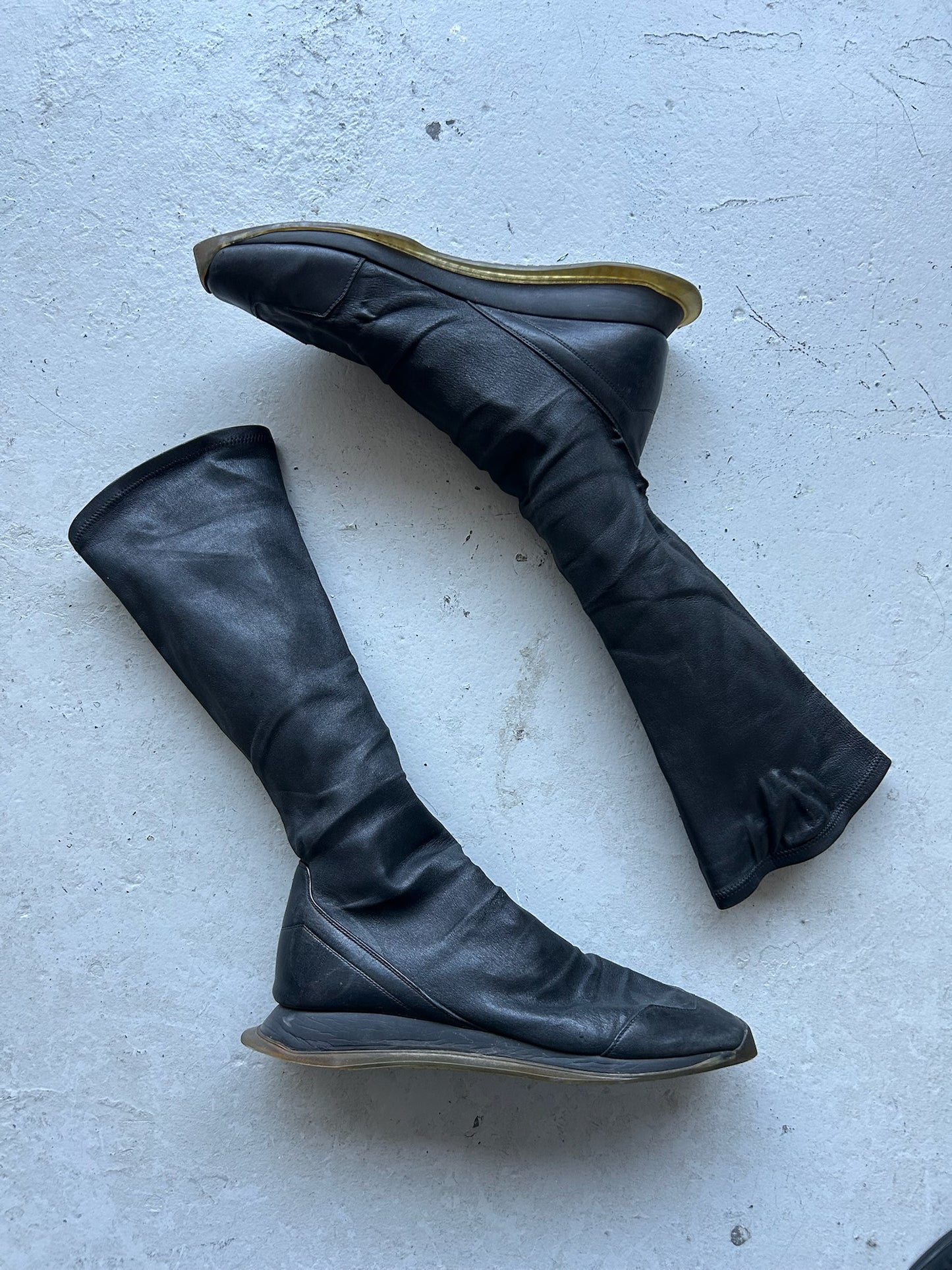 Rick Owens Oblique Runner Stretch Sock Boots (44)